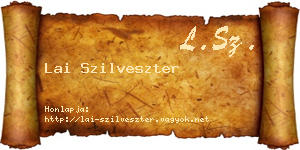 Lai Szilveszter névjegykártya